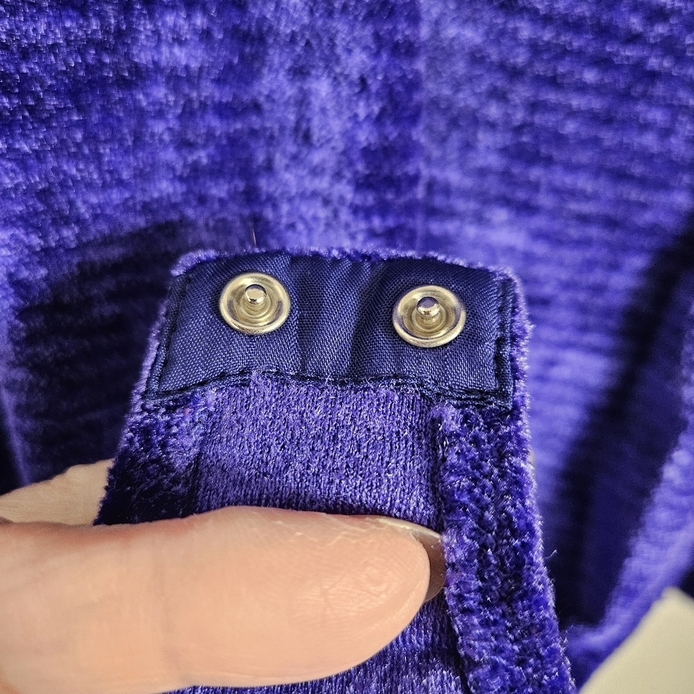 ESCADA by Margaretha Ley Vintage Women's Purple Velvet Mock Neck Bodysuit Small - Picture 8 of 12